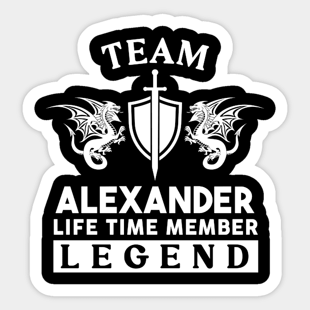 Alexander Name T Shirt - Alexander Life Time Member Legend Gift Item Tee Sticker by unendurableslemp118